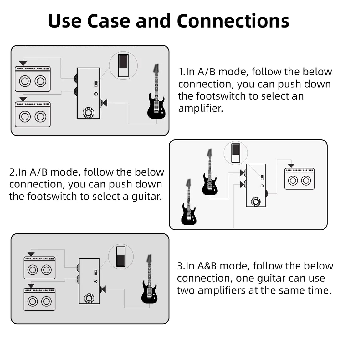 M-VAVE ABY Line Selector Pedal – True Bypass AB Box Mini Guitar Bass Channel Switch 2026