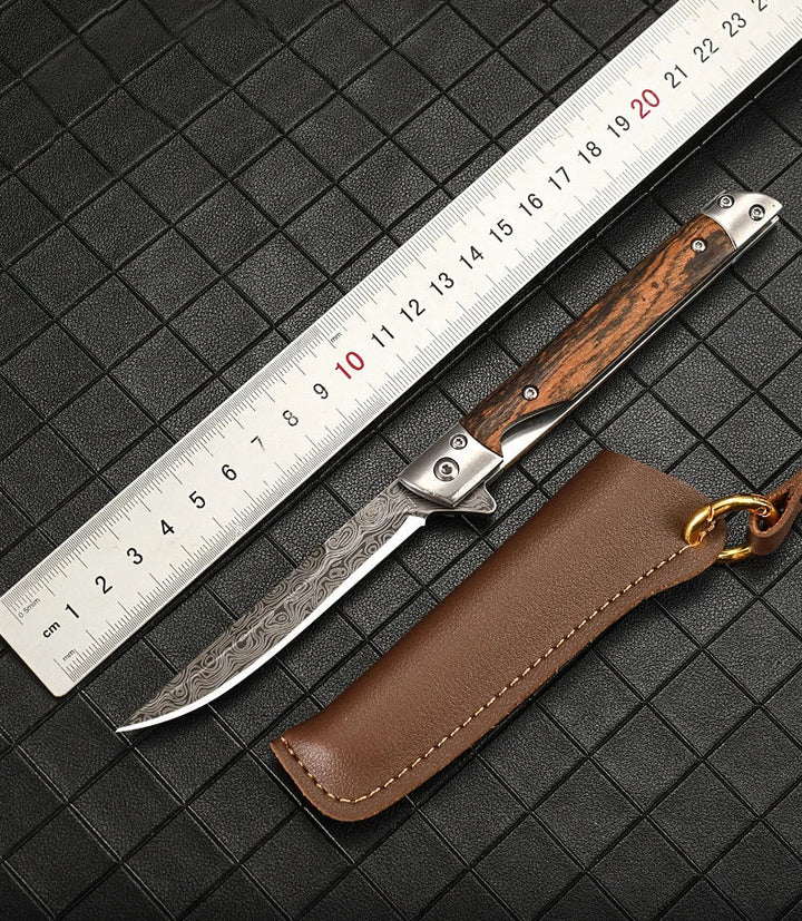 Damascus Pattern Folding Pocket Knife Stainless Steel – Outdoor Camping Multi-Purpose EDC 2026
