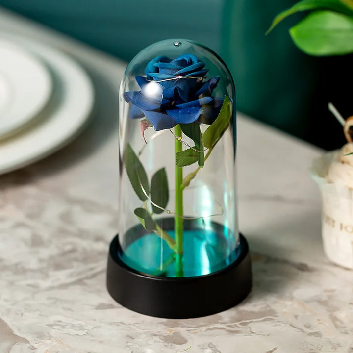 LED Rose Glass Cover Ornament - Romantic Valentine&