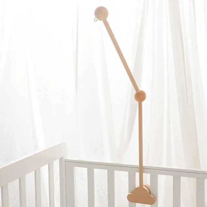Wooden Crib Mobile Bracket Newborn Sensory Toys Soothing