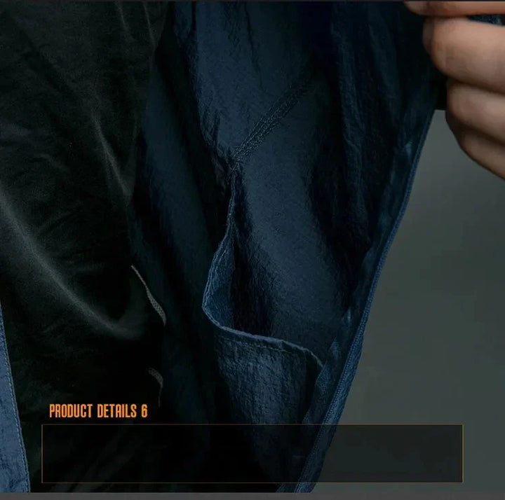 Lightweight Men’s Jacket - Tactical Zip, Polyester, Summer