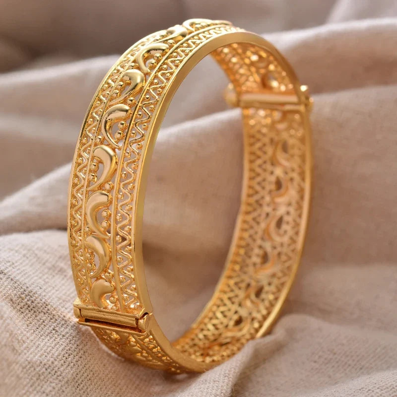 Gold Plated Bangles Luxury Arabic Wedding Bracelet