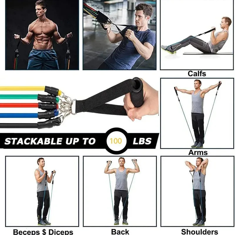Lightweight Fitness Equipment - Portable Resistance Bands for Exercise, Bodybuilding &amp; Weight Loss