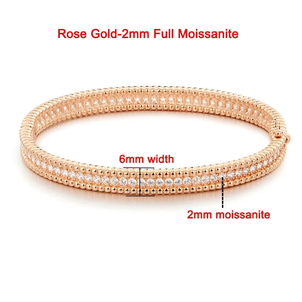 Moissanite 2mm Bracelet 18K Gold Plated Tennis Bangle