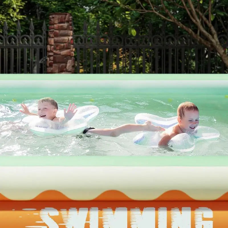 Inflatable Family Swimming Pool with Thickened Bubble Bottom for Kids and Adults, Easy Setup Indoor/Outdoor Fun