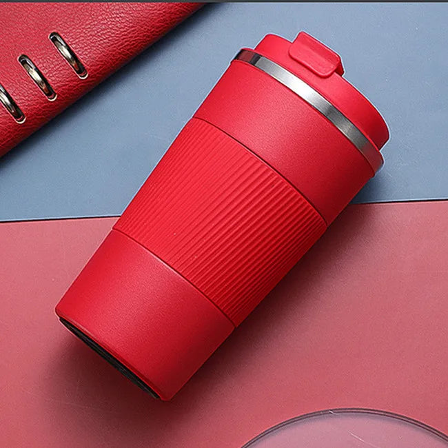 510ml Double Stainless Steel Coffee Thermos Mug - Leak-Proof Travel Flask, Non-Slip Insulated Water Bottle, BPA Free