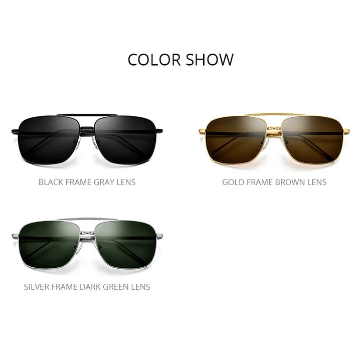 Polarized Sunglasses Titanium Folding Square Frame Ultralight Travel Eyewear Summer 2026 UV Protection