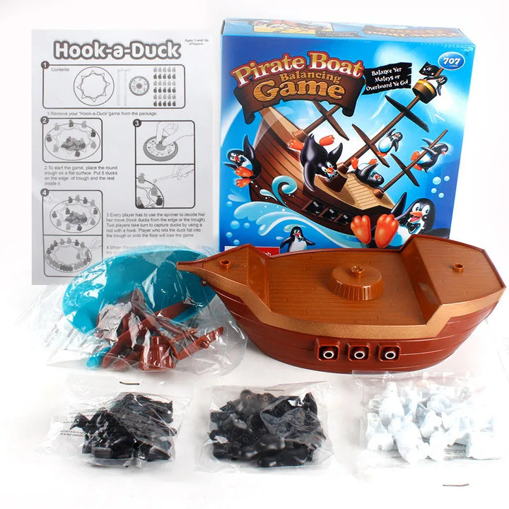 colourful Pirate Ship Balance Game - Fun Penguin Puzzle for Kids, Parent-Child Interaction, Ideal Birthday Gift