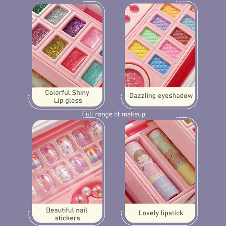 Kids Makeup Kit 49 Pcs Washable Cosmetic Case, Girls Toy Spa Set, Birthday Gift, Back To School 2025