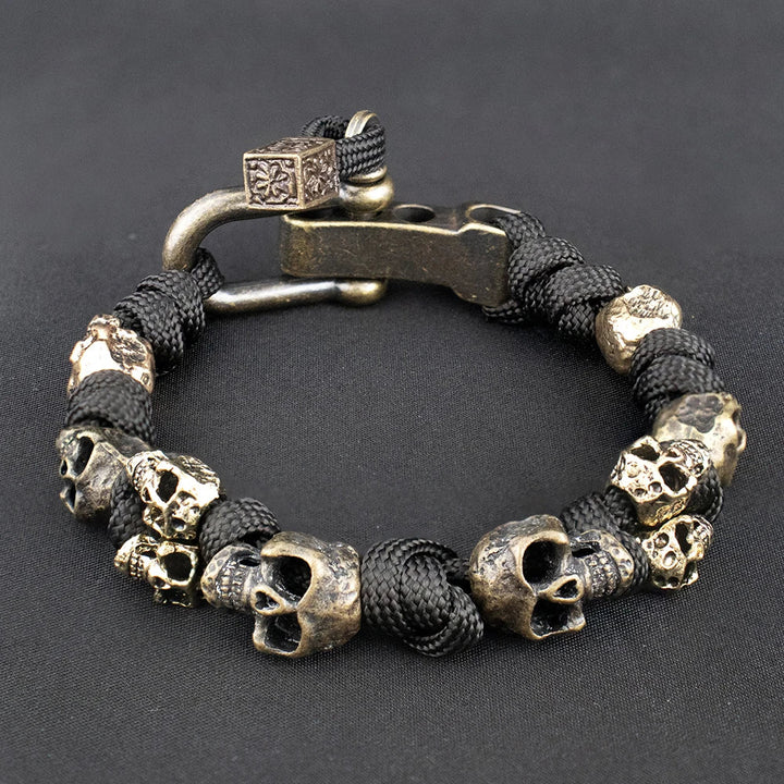 Skull Paracord Bracelet Gothic Wristband Halloween 2026 Gift Idea Adjustable Braided Jewelry