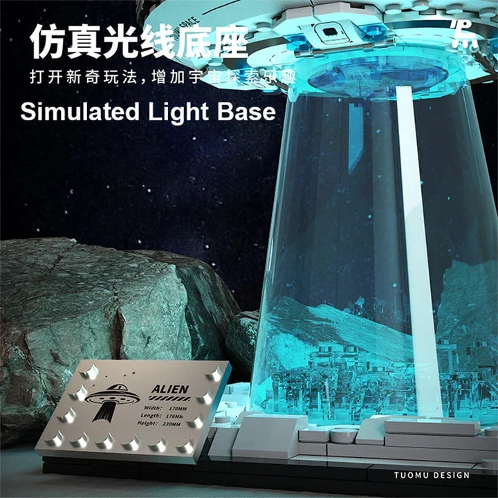LED Light Up UFO Building Blocks Set 700 Piece Interlocking STEM Toy Summer 2026 Gift Idea