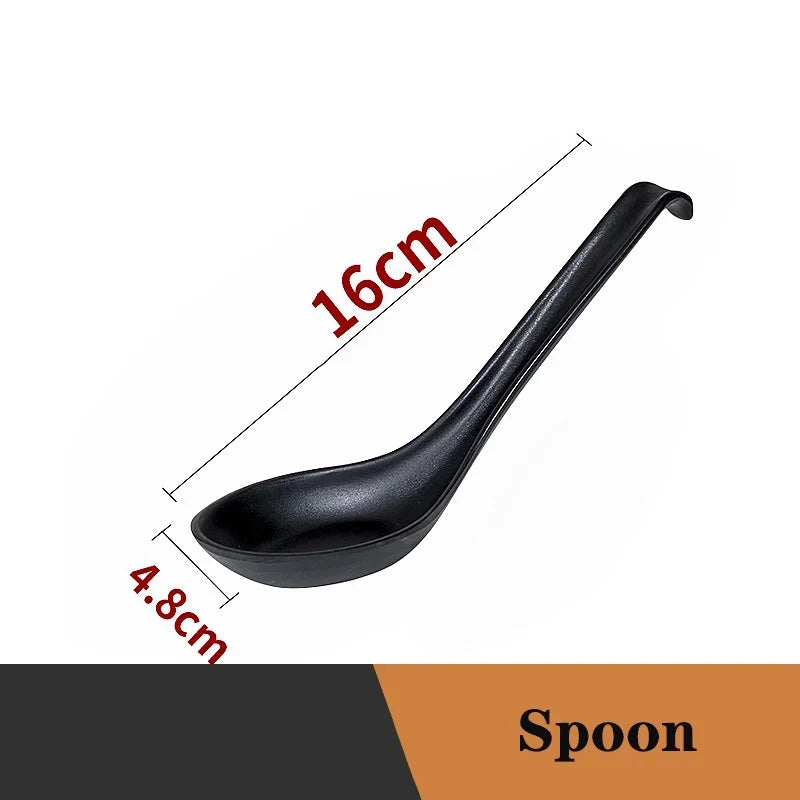 Ramen Bowl Black Plastic Japanese Style Noodle Bowl