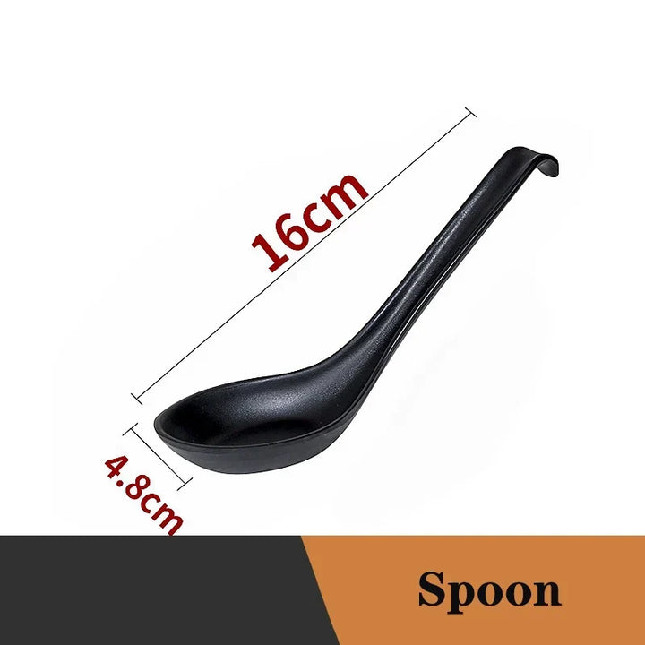 Ramen Bowl Black Plastic Japanese Style Noodle Bowl