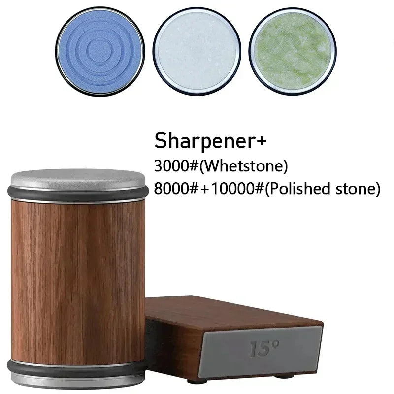 Rolling Diamond Knife Sharpener Kit with Magnetic Holder – 15° &amp; 20° Angle Roller Kitchen Tool 2026