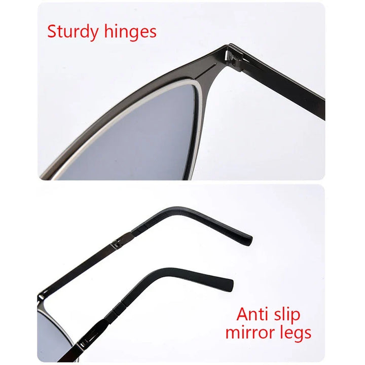 Polarized Folding Sunglasses Ultra Light Stainless Steel Retro Square Frame Summer 2026 Travel Essential