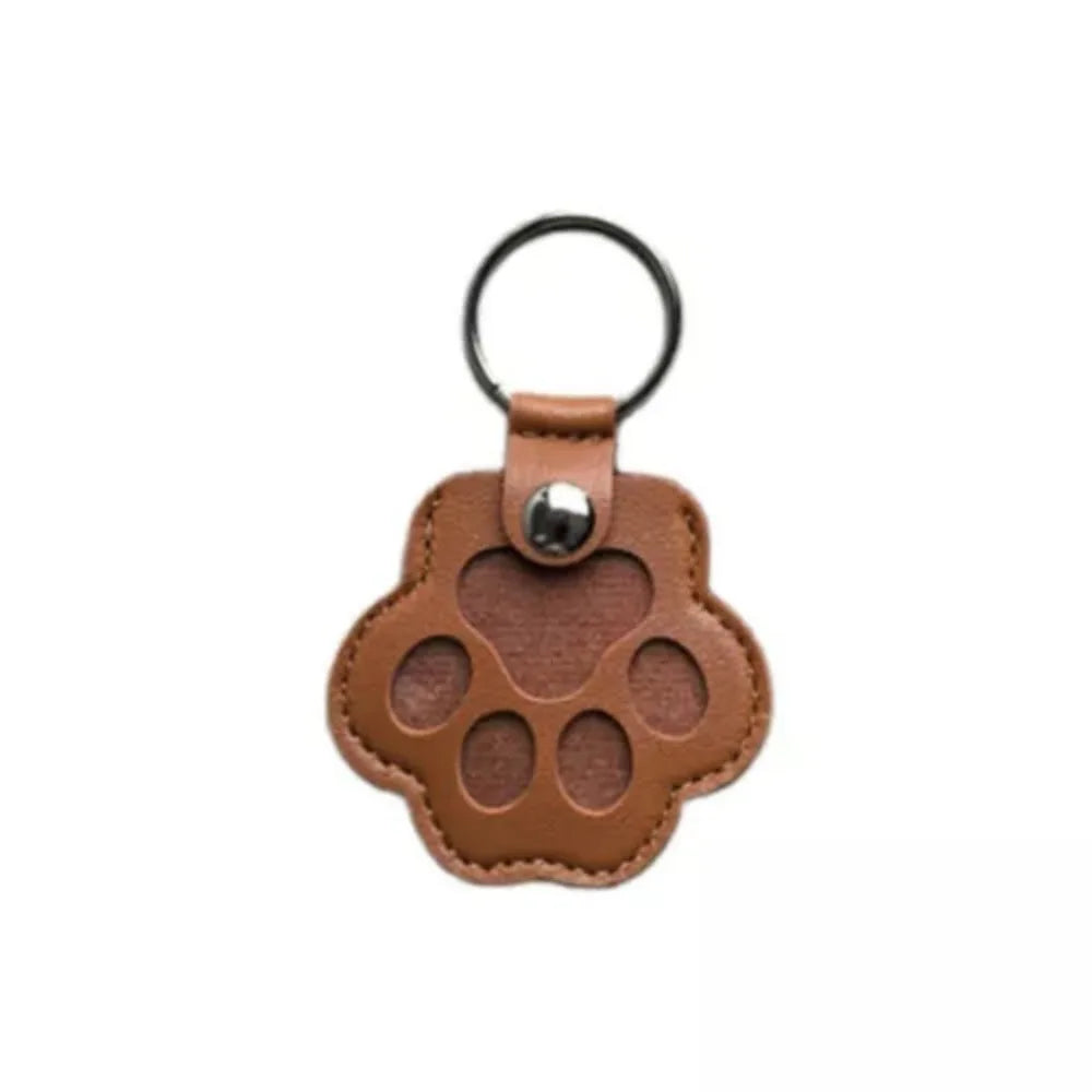 Pet Hair Keychain Paw Pendant PU Leather Hair Holder