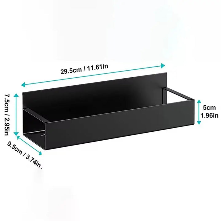 Magnetic Spice Storage Rack - Home Organizers for Refrigerator, Black Iron Kitchen Shelf