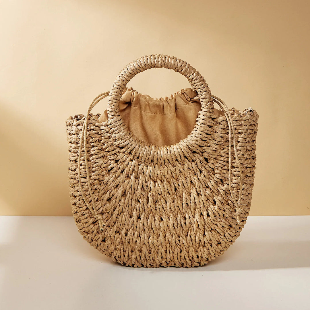 Straw Bag Natural Handwoven Half Moon Beach Tote Crossbody Bag Large Capacity Summer 2026 Vacation Accessory