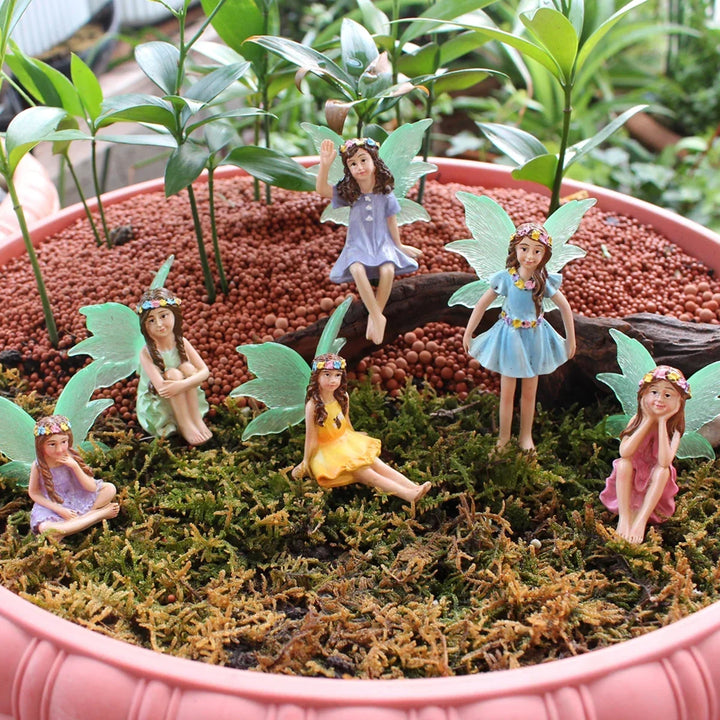 Fairy Garden Figurines 6pc Set Pot Bonsai Micro Landscape Decor Fairy Tale World Scene Summer 2026 Gift