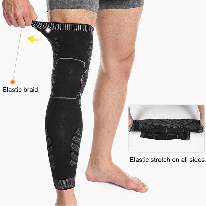Full Leg Compression Sleeve Long Knee Support for Cycling Hiking Basketball – Pair 2026