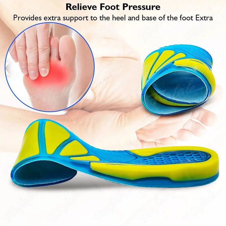 Gel Non Slip Shoe Insoles Silicone Massaging Orthotic Plantar Fascia Insole