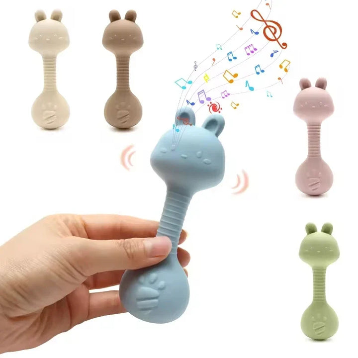 Silicone Rabbit Teether Rattle Newborn Sensory Toys
