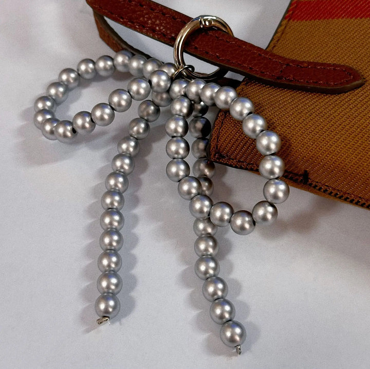 Beaded Pearl Bow Keychain Y2K Bag Charm Cute Gift Accessory