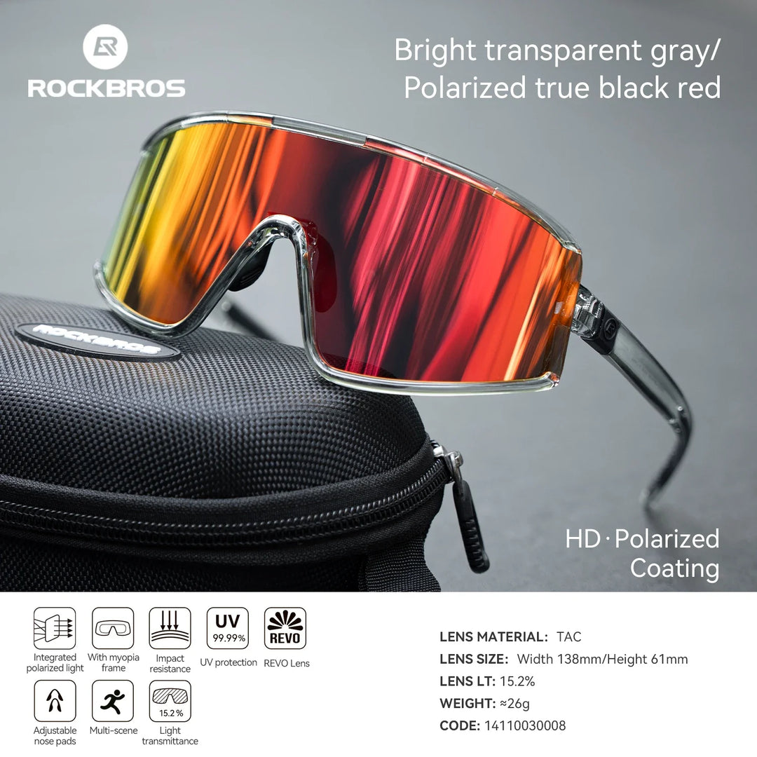 Cycling Sunglasses Polarized UV400 Anti-Fog Photochromic Outdoor Eyewear All-Season Non-Slip Unisex