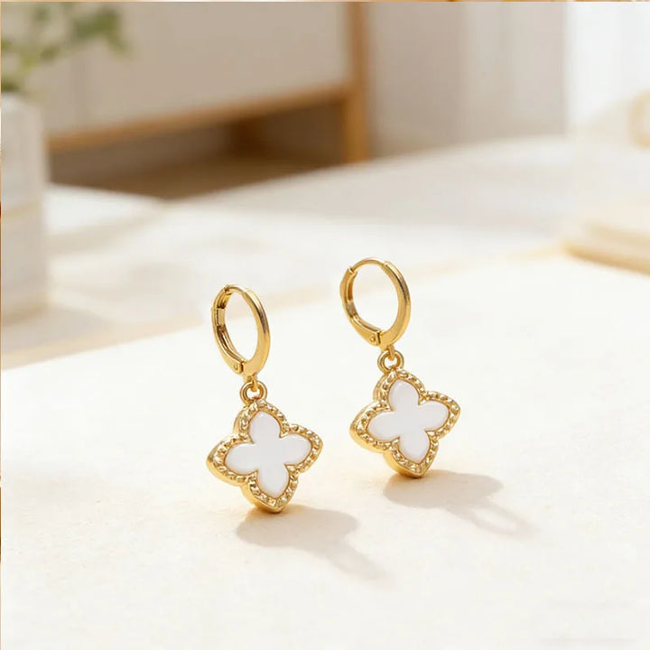 Earrings Four Leaf Clover Pendant Dangle Jewelry Gift Idea Spring 2026 Trendy Party Accessory