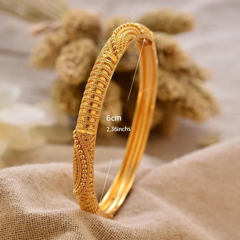 Gold Plated Bangles Luxury Arabic Wedding Bracelet