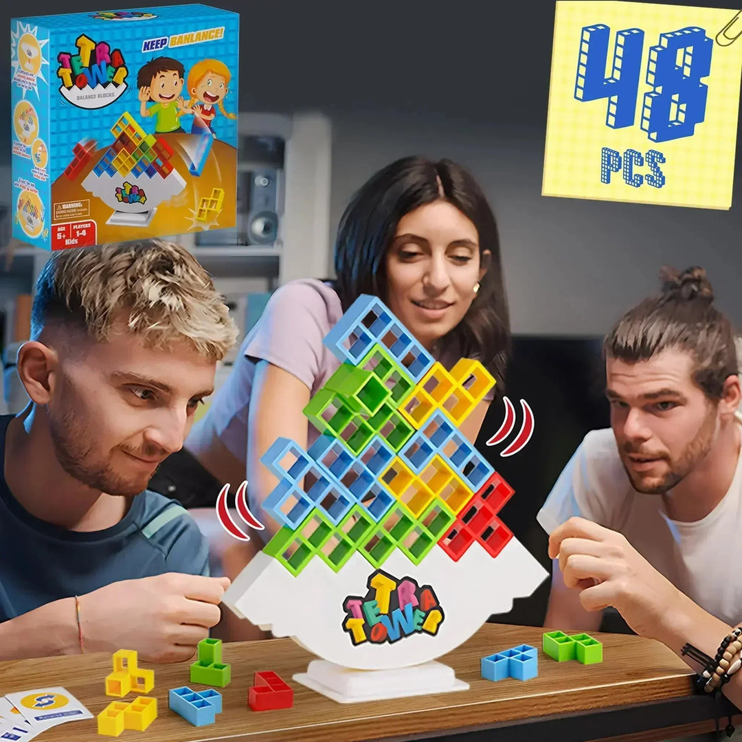colourful Balance Stacking Game - Fun Tetra Tower Puzzle for Kids &amp; Adults, Perfect for Family Game Night &amp; Gifts