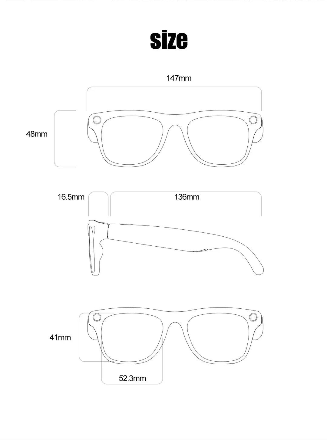 Smart AI Camera Glasses Bluetooth Call Voice Assistant