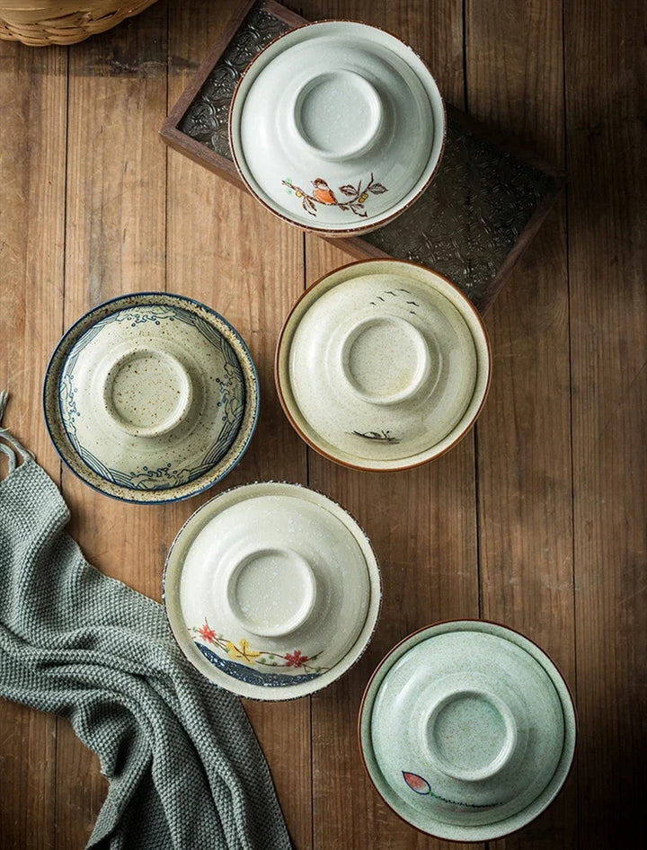 Instant Ramen Bowl With Lid Porcelain Large Capacity