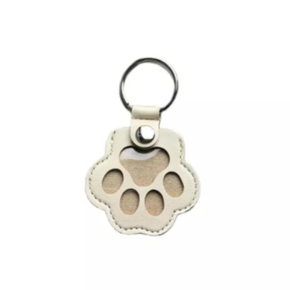Pet Hair Keychain Paw Pendant PU Leather Hair Holder