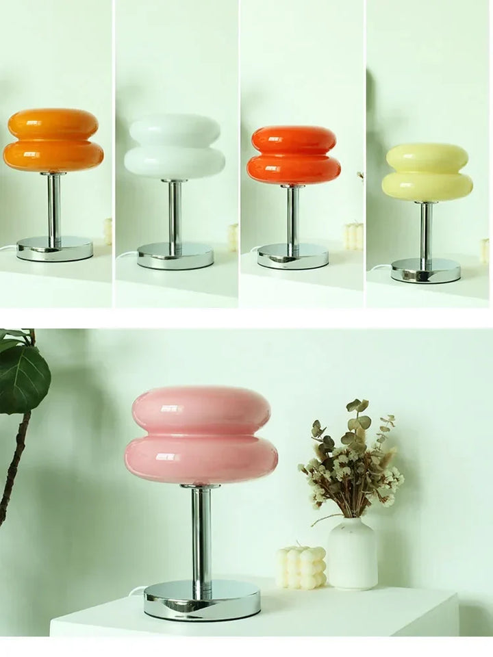 Macaron Glass Table Lamp Trichrome Night Light Eye Guard
