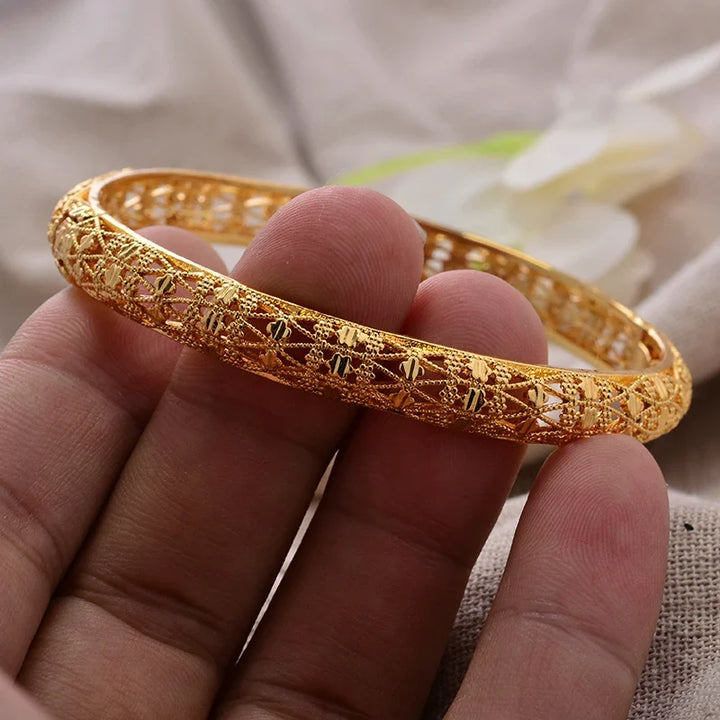 Gold Plated Bangles Luxury Arabic Wedding Bracelet