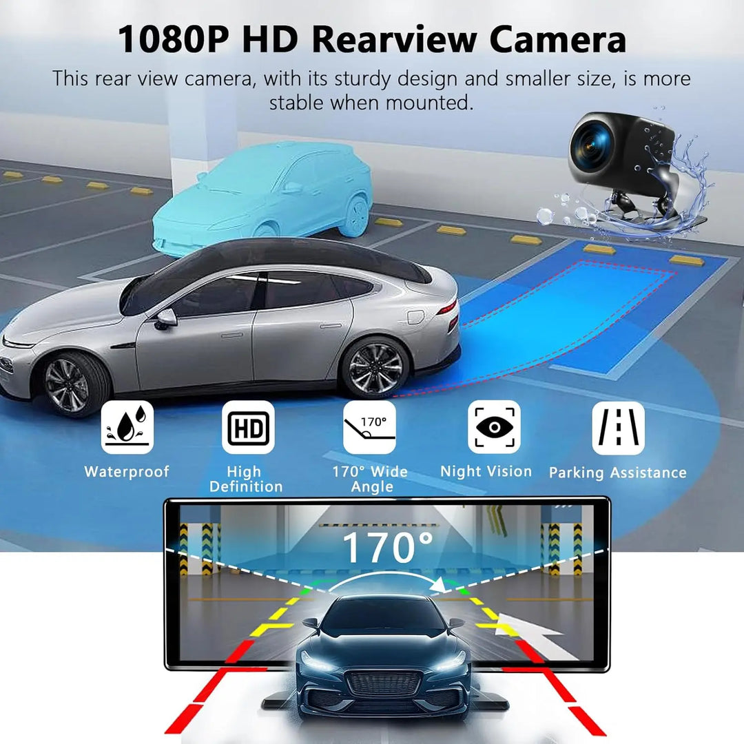 CarPlay Screen 10.26 Inch Wireless CarPlay Android Auto Dash Display Universal Car Radio BT AUX FM