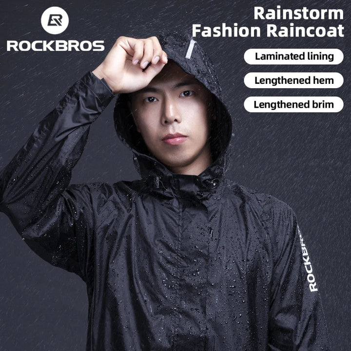Waterproof Mens Cycling Jacket - Hooded, Nylon, For Rain