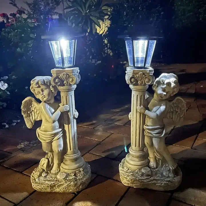 Solar Angel Light Statue 19.29 Inch Outdoor Garden Path Light Catholic Religious Decor Gift Idea