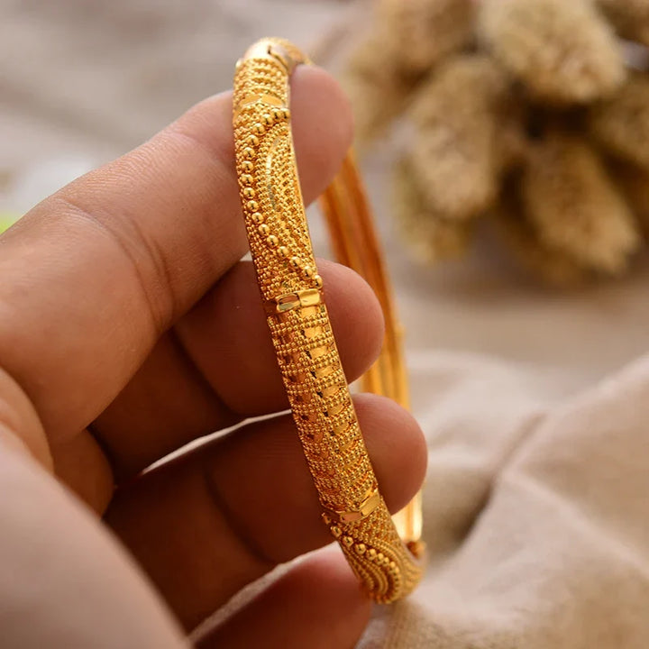 Gold Plated Bangles Luxury Arabic Wedding Bracelet