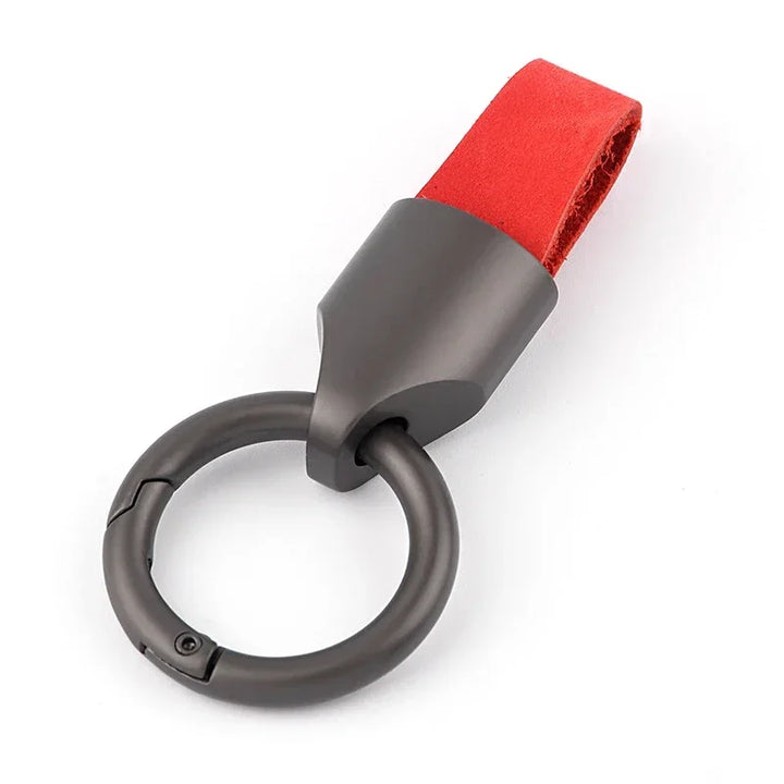 Cowhide Leather Keychain Carabiner Ring Everyday Carry