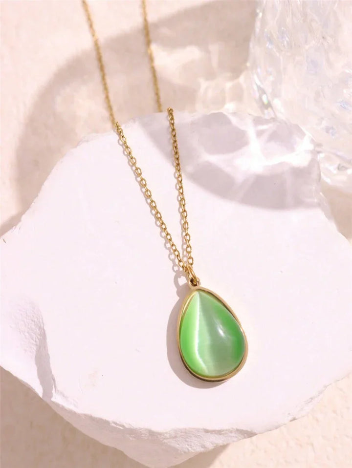 Layered Gold Tone Necklace Set With Resin Stone Pendants Boho Statement Jewelry Gift Idea Fall 2026