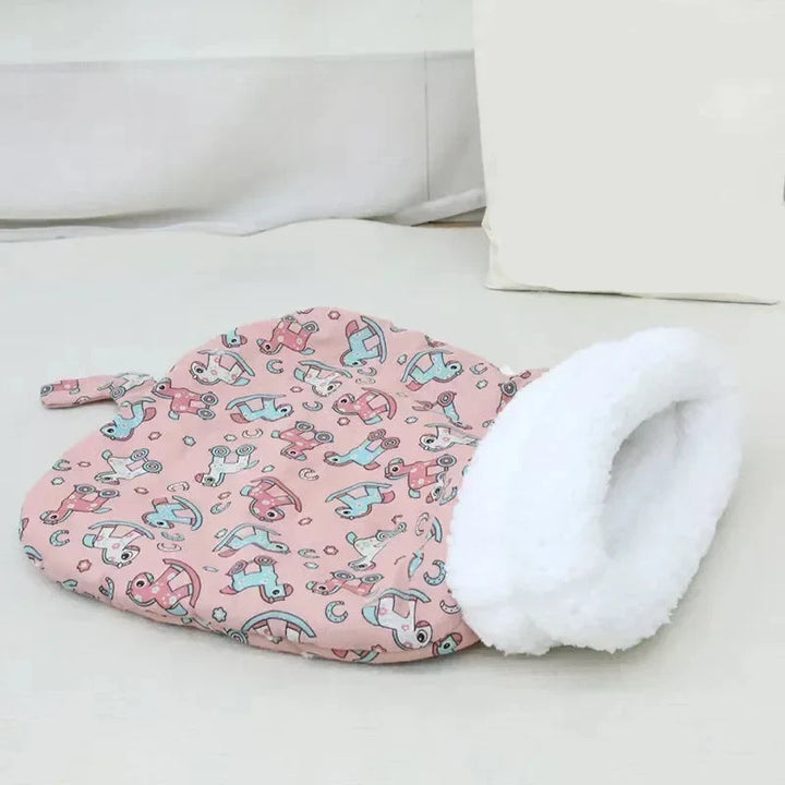 Self Warming Cat Bed - Soft Plush Cat Sleeping Bag for Indoor Cats, Cozy Nest for Small Pets