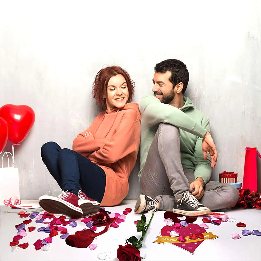 Heart Confetti Padded Fabric Hearts 200Pcs Red Valentine 2026 Table Decor For Wedding Party