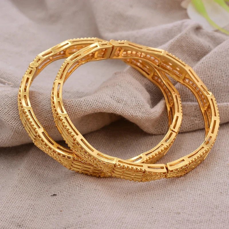 Gold Plated Bangles Luxury Arabic Wedding Bracelet