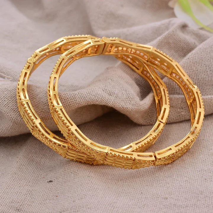Gold Plated Bangles Luxury Arabic Wedding Bracelet
