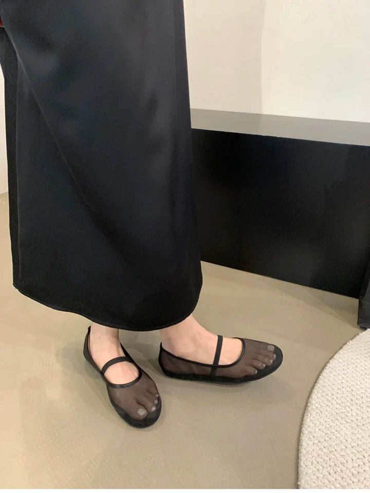 Lightweight Women’s Mary Jane Flats - Shallow Mesh, Casual