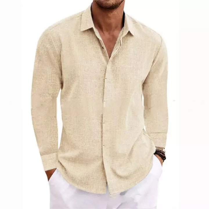Men’s Long Sleeve T-Shirt – Loose Solid Color Casual Top for Plus Size Fashion