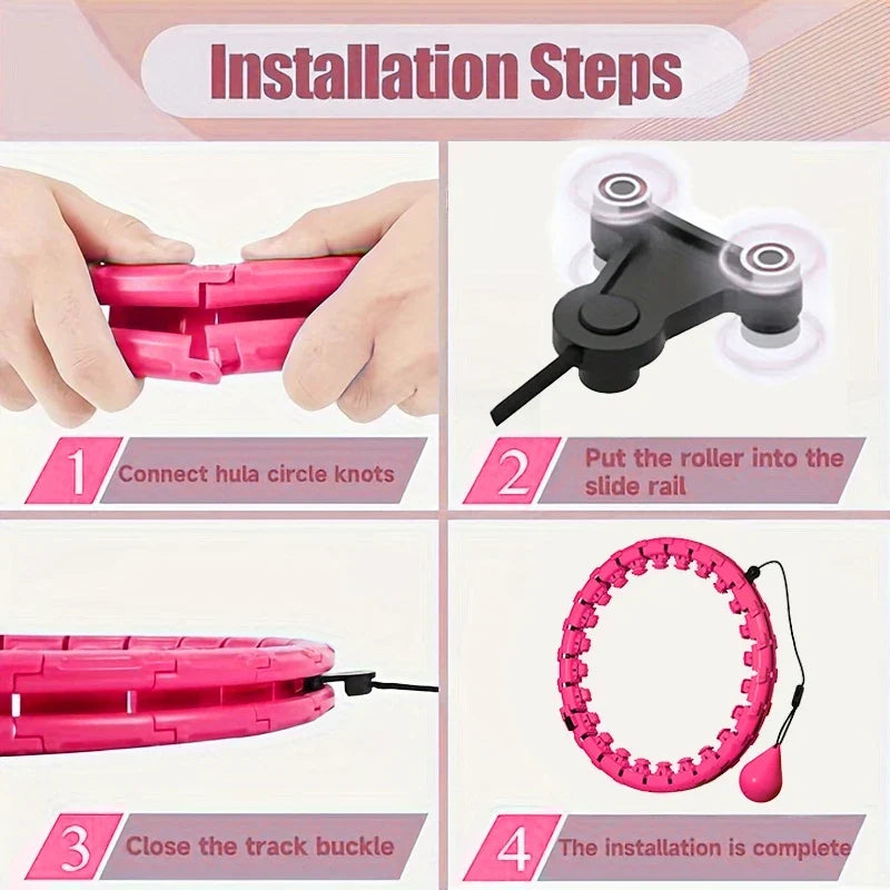 Smart Adjustable Fitness Hula Hoop 24-Section – Waist Massager Weight Loss Cardio Training 2026