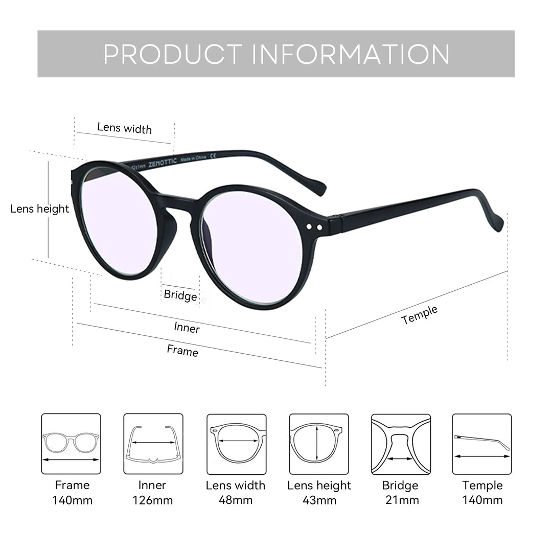 Blue Light Blocking Reading Glasses Presbyopic Computer Eyewear Anti-Glare Diopter 0 To 4.0 Back To School 2026